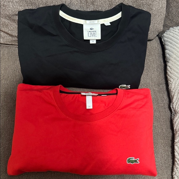 Bundle Lacoste Men's Black&Red Long Sleeve Tee with White Script - Picture 6 of 6